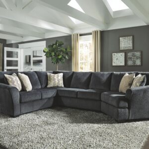 Eltmann - Slate - Right Arm Facing Cuddler With Sofa 3 Pc Sectional