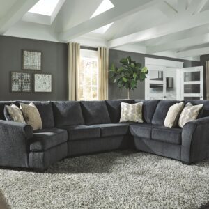 Eltmann - Slate - Left Arm Facing Cuddler With Sofa 3 Pc Sectional