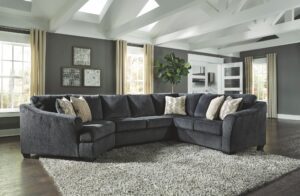 Eltmann - Slate - Left Arm Facing Cuddler With Sofa 3 Pc Sectional