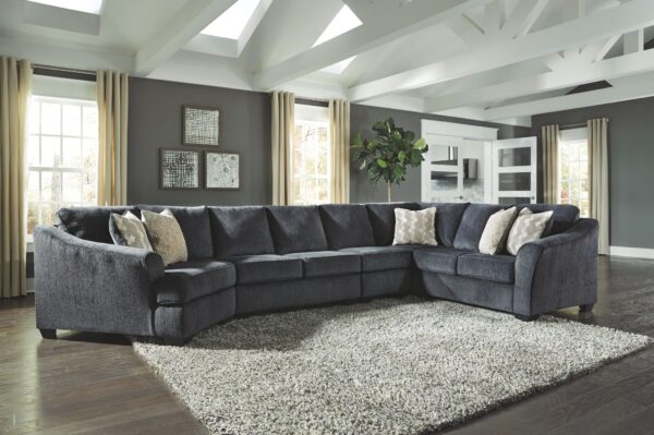 Eltmann - Slate - Left Arm Facing Cuddler With Sofa 4 Pc Sectional
