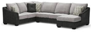 Bilgray - Pewter - Right Arm Facing Corner Chaise 3 Pc Sectional