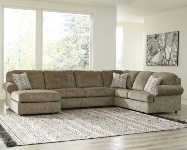 Hoylake - Chocolate - Left Arm Facing Chaise 3 Pc Sectional