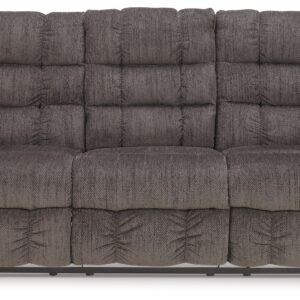 Acieona - Slate - Rec Sofa W/Drop Down Table