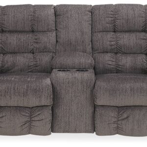 Acieona - Slate - Dbl Rec Loveseat W/Console