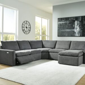 Hartsdale - Granite - Right Arm Facing Corner Chaise 5 Pc Power Sectional