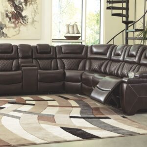 Warnerton - Chocolate - Left Arm Facing Power Loveseat With Console 3 Pc Sectional