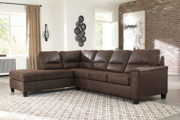 Navi - Chestnut - Left Arm Facing Corner Chaise 2 Pc Sectional