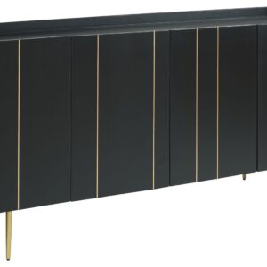 Brentburn - Black / Gold Finish - Accent Cabinet