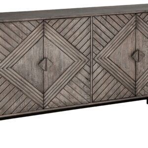 Treybrook - Distressed Gray - 4 Door Accent Cabinet