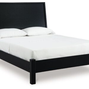 Danziar - Black - Full Panel Bed With Low Footboard