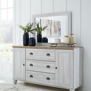 Haven Bay - Brown / Beige - Dresser, Mirror