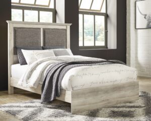 Cambeck - Whitewash - Queen Upholstered Panel Bed