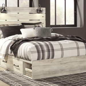 Cambeck - Whitewash - Queen Panel Bed With 4 Storage Drawers