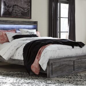 Baystorm - Gray - Queen Panel Bed With 2 Storage Drawers