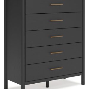 Cadmori - Black / White - Five Drawer Wide Chest