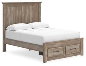 Yarbeck - Sand - Queen Panel Bed With Storage