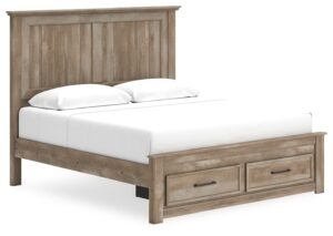 Yarbeck - Sand - King Panel Bed With Storage