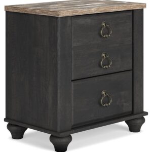 Nanforth - Two-tone - Two Drawer Night Stand