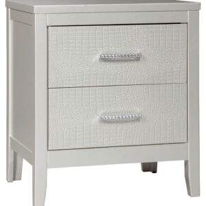 Olivet - Silver - Two Drawer Night Stand