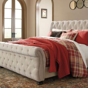 Willenburg - Linen - Queen Upholstered Bed