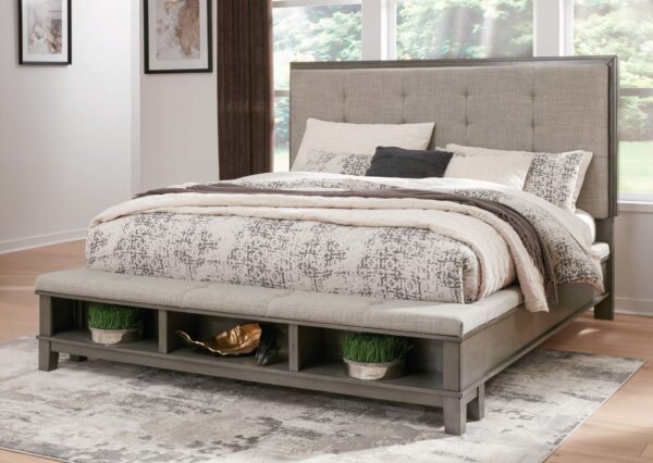 Hallanden - Gray - Queen Panel Bed With Storage