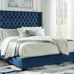 Coralayne - Blue - King Upholstered Bed