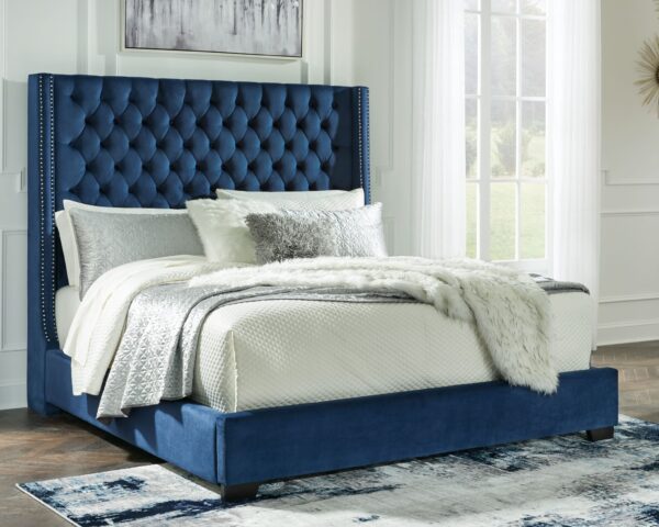Coralayne - Blue - King Upholstered Bed