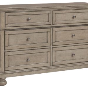 Lettner - Light Gray - Dresser - 6-drawers