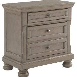 Lettner - Light Gray - Two Drawer Night Stand