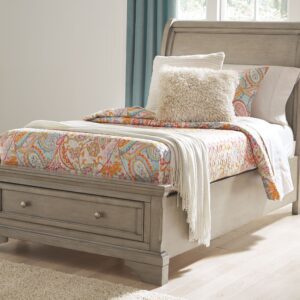 Lettner - Light Gray - Twin Sleigh Bed