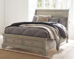 Lettner - Light Gray - Full Sleigh Bed