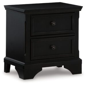 Chylanta - Black - Two Drawer Night Stand