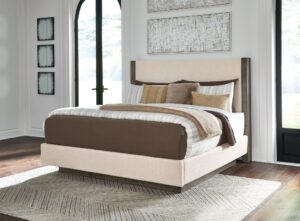 Anibecca - Weathered Gray - Queen Upholstered Bed
