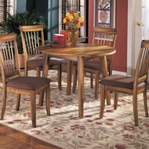 Berringer - Rustic Brown - 5 Pc. - Drop Leaf Table, 4 Side Chairs