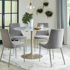 Barchoni - White / Gray - 5 Pc. - Dining Room Table, 4 Side Chairs