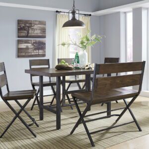 Kavara - Mediumbrown - 6 Pc. - Counter Table, 4 Barstools, Double Barstool