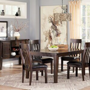 Haddigan - Dark Brown - 5 Pc. - Extension Table, 4 Side Chairs