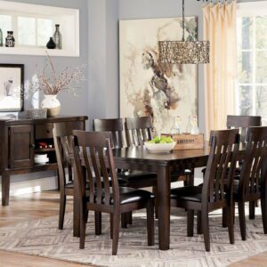 Haddigan - Dark Brown - 9 Pc. - Extension Table, 8 Side Chairs