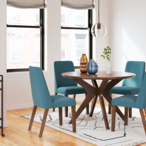 Lyncott - Blue / Brown- 5 Pc. - Dining Room Table, 4 Side Chairs