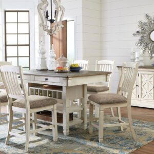Bolanburg - Beige - 8 Pc. - Counter Table, 6 Barstools, Server