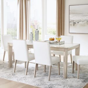 Wendora - Bisque / White - 7 Pc. -dining Room Table, 6 Side Chairs