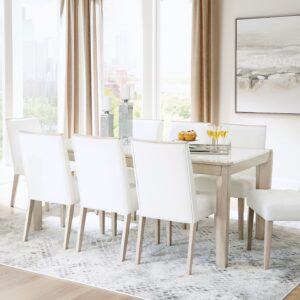 Wendora - Bisque / White - 9 Pc. - Dining Room Table, 8 Side Chairs