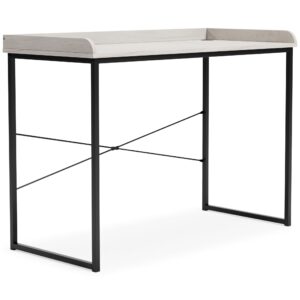 Bayflynn - White / Black - Home Office Desk - Clean-lined