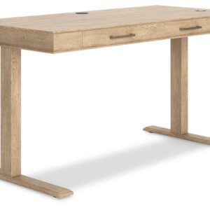 Elmferd - Light Brown - Adjustable Height Desk