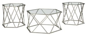Madanere - Chrome Finish - Occasional Table Set (Set of 3)