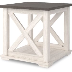 Dorrinson - White / Black / Gray - Square End Table