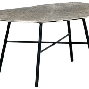 Laverford - Chrome / Black - Oval Cocktail Table