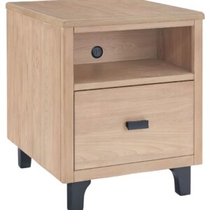 Freslowe - Light Brown / Black - Rectangular End Table