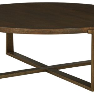 Balintmore - Brown / Gold Finish - Round Cocktail Table
