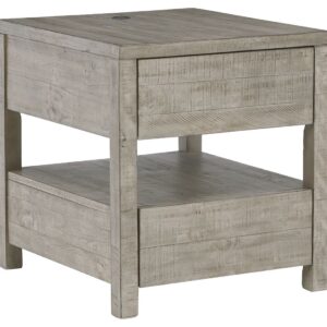 Krystanza - Weathered Gray - Rectangular End Table